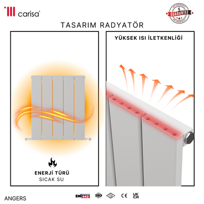 Carisa Angers Alüminyum Radyatör Beyaz Standart Bağlantı