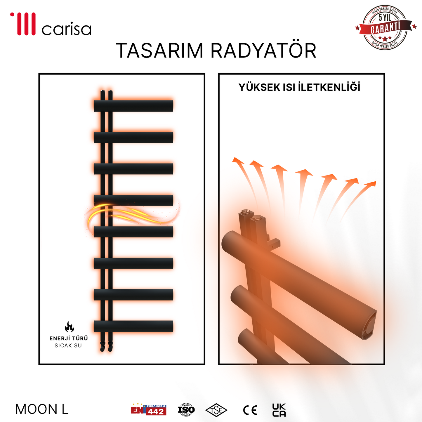 Carisa Moon L Alüminyum Havlupan Modern Tasarım Siyah