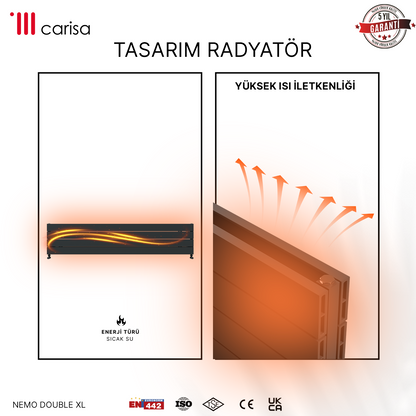 Carisa Nemo Double Xl Yatay Alüminyum Radyatör Modern Tasarım Antrasit