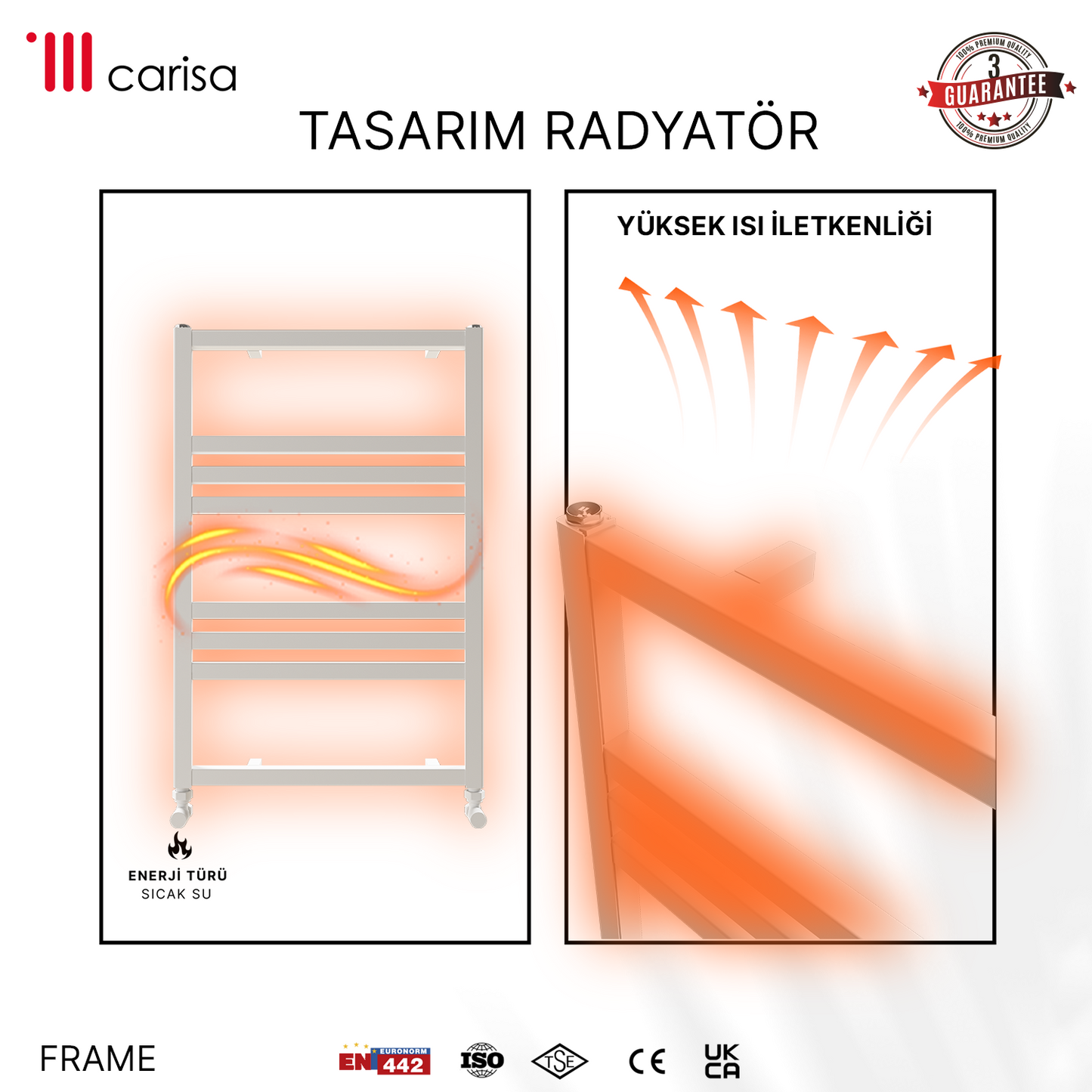Carisa Frame Alüminyum Havlupan Modern Tasarım Beyaz