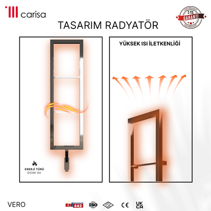 Carisa Vero Paslanmaz Çelik Elektrikli Havlupan - Ayna Polisaj