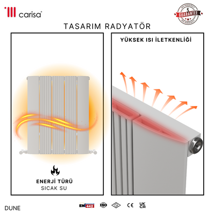 Carisa Dune Alüminyum Radyatör Beyaz Standart Bağlantı