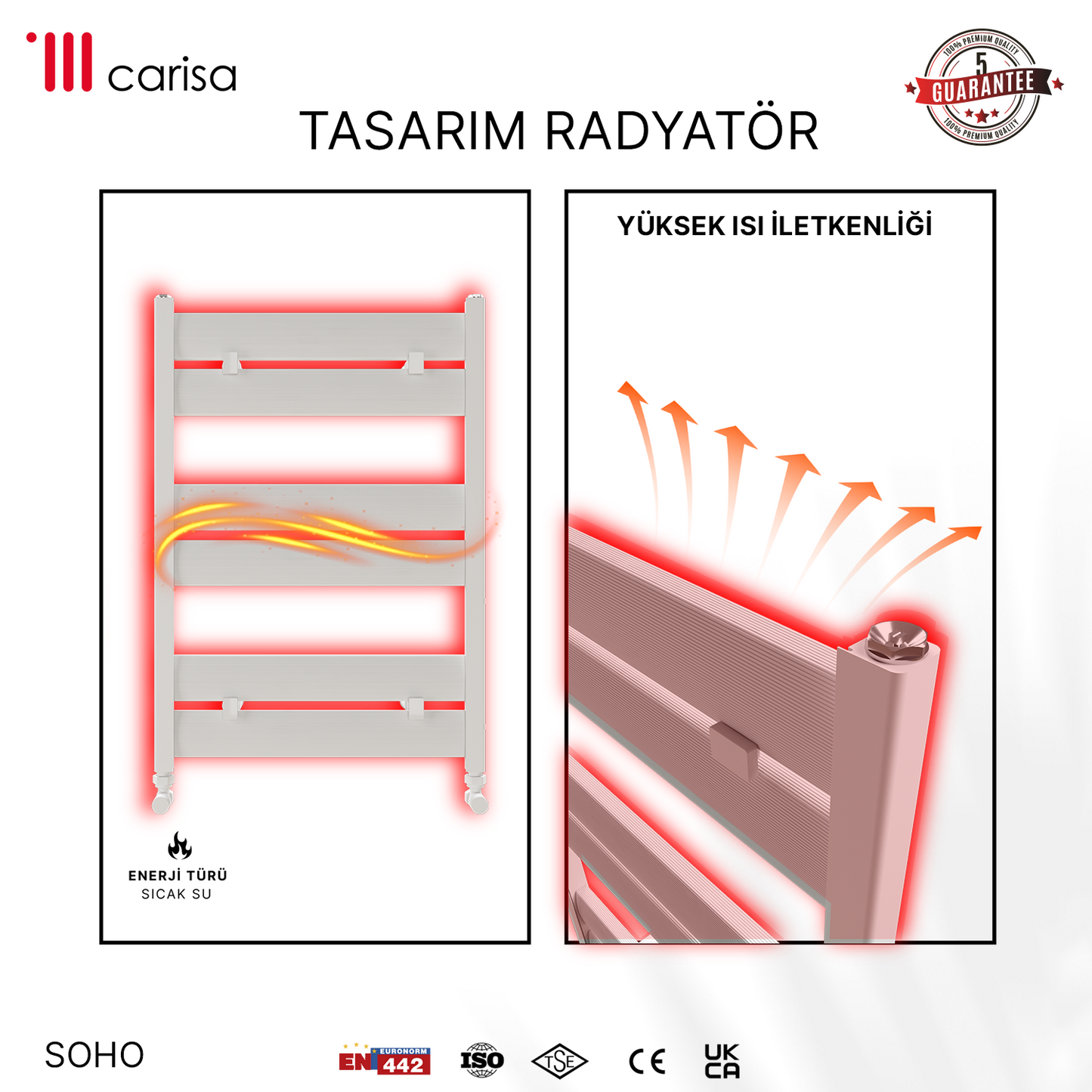 Carisa Soho Alüminyum Havlupan Modern Tasarım Beyaz