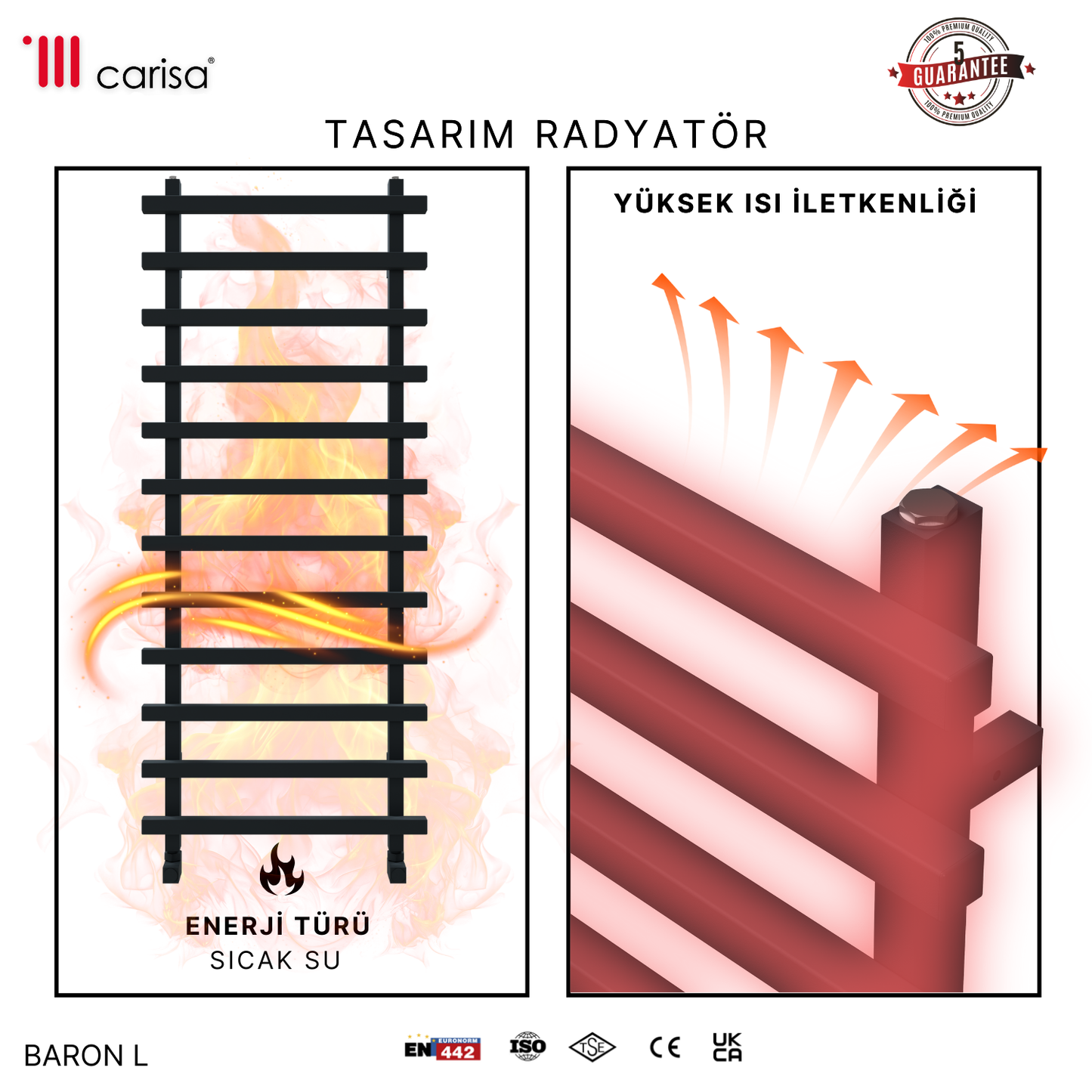 Carisa Baron L Alüminyum Havlupan Modern Tasarım Antrasit