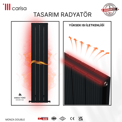 Carisa Monza Dikey Alüminyum Radyatör Modern Tasarım Antrasit