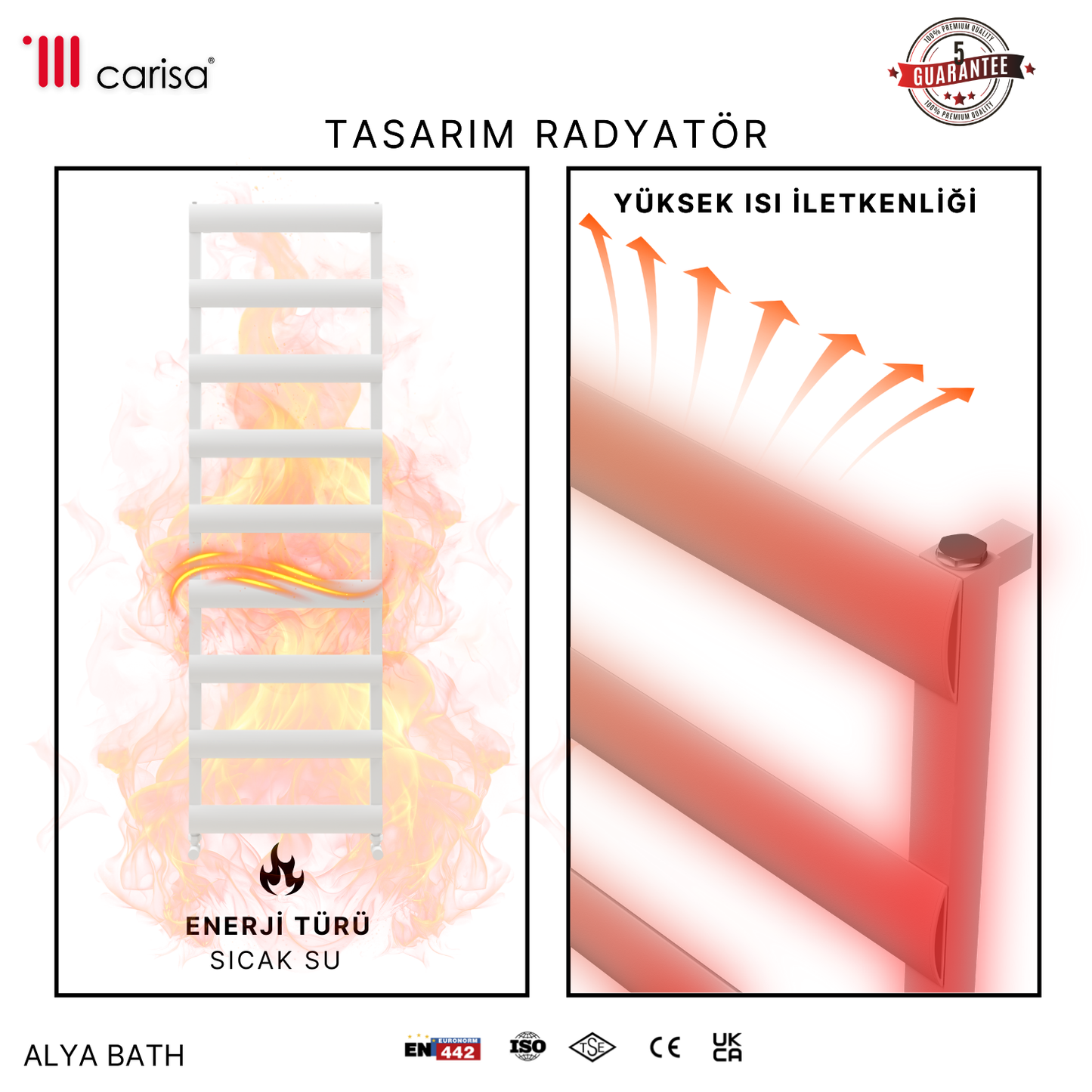 Carisa Alya Bath Alüminyum Havlupan Modern Tasarım Beyaz