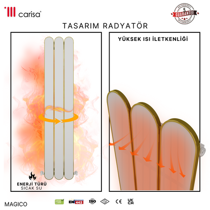 Carisa Magico Dikey Alüminyum Radyatör Modern Tasarım Beyaz
