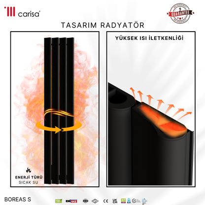 Carisa Burano S Dikey Alüminyum Radyatör Modern Tasarım Antrasit