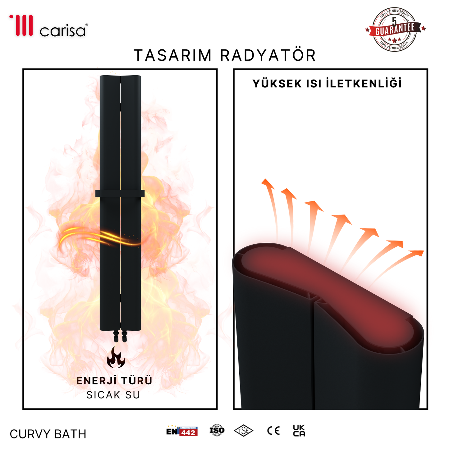 Carisa Curvy Bath Alüminyum Havlupan Modern Tasarım Antrasit