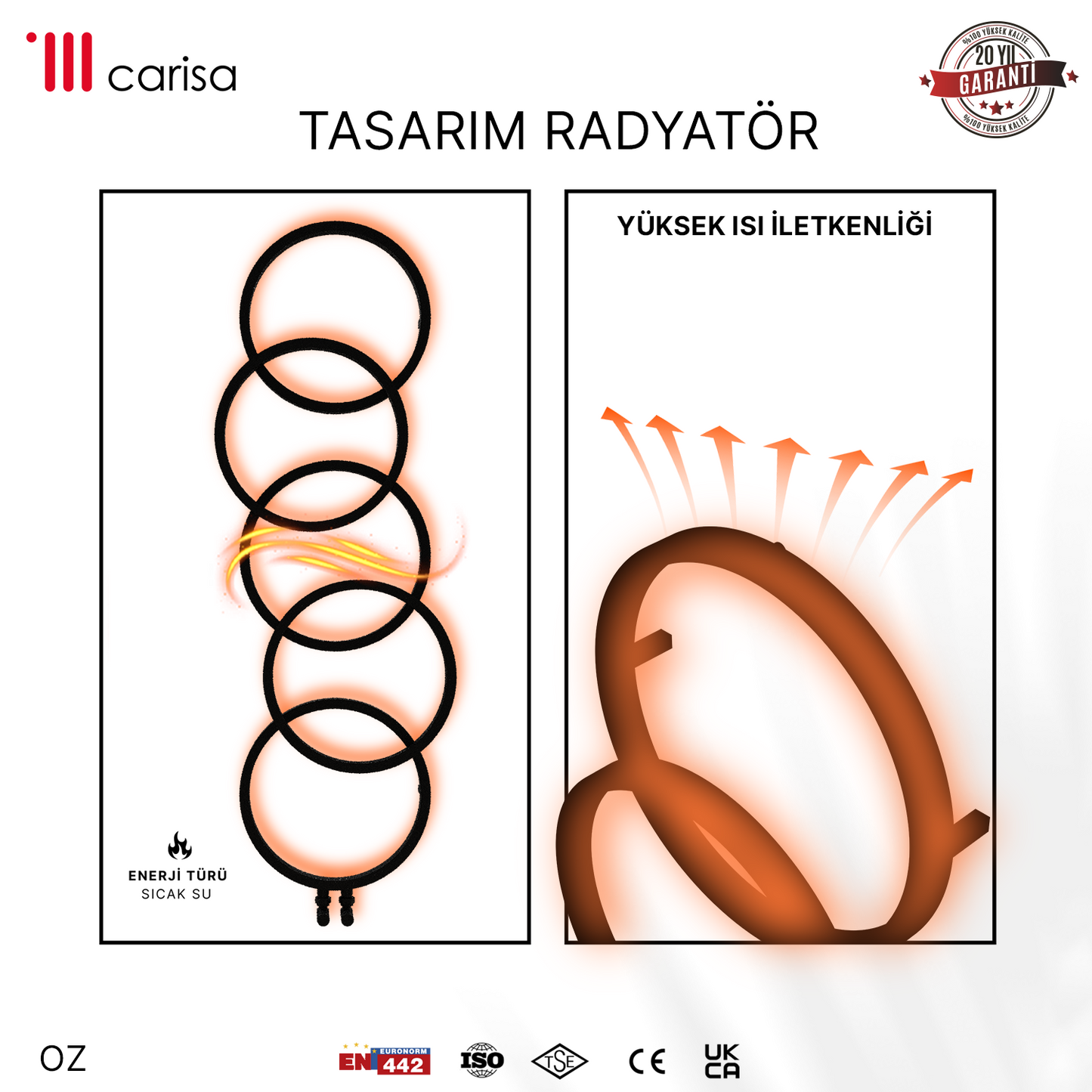 Carisa Oz Paslanmaz Çelik Havlupan Modern Tasarım