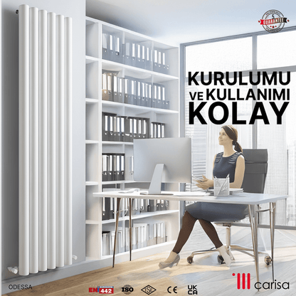 Carisa Odessa Dikey Alüminyum Radyatör Modern Tasarım Beyaz