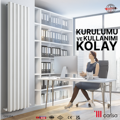 Carisa Odessa Dikey Alüminyum Radyatör Modern Tasarım Beyaz