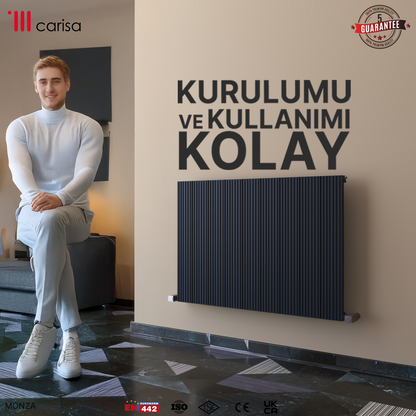 Carisa Monza Yatay Alüminyum Radyatör Modern Tasarım Antrasit