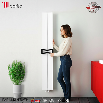 Carisa Papillion Bath Alüminyum Havlupan Modern Tasarım Beyaz