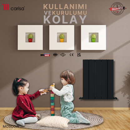 Carisa Moscow Alüminyum Radyatör Siyah Standart Bağlantı
