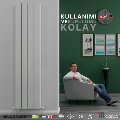 Carisa Nemo Double Alüminyum Radyatör Beyaz Standart Bağlantı