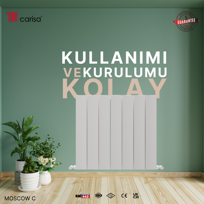 Carisa Moscow C Yatay Alüminyum Radyatör Modern Tasarım Beyaz