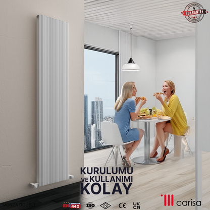 Carisa Monza Double Dikey Alüminyum Radyatör Modern Tasarım Beyaz