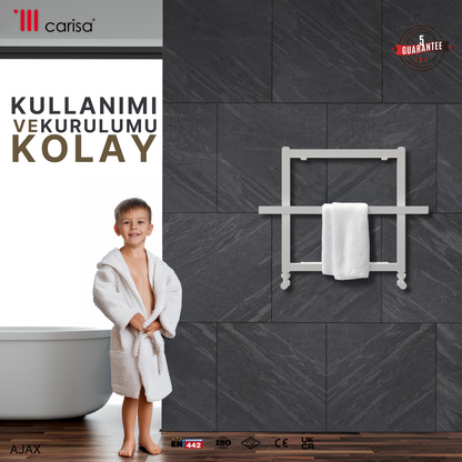 Carisa Ajax Alüminyum Havlupan Modern Tasarım Beyaz