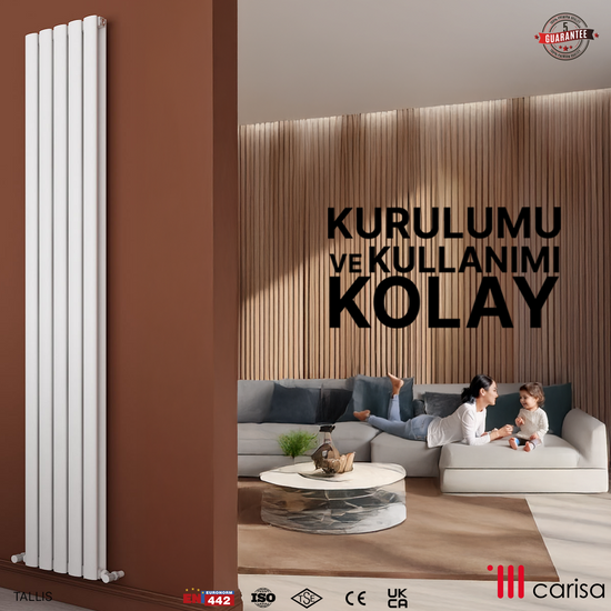 Carisa Tallis Double Alüminyum Radyatör Beyaz Standart Bağlantı.