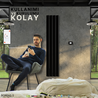 Carisa Burano S Dikey Alüminyum Radyatör Modern Tasarım Antrasit