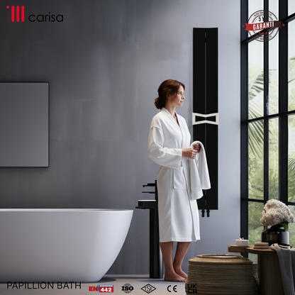 Carisa Papillion Bath Alüminyum Havlupan Modern Tasarım Siyah