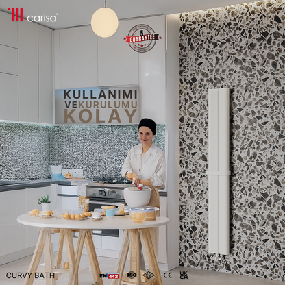 Carisa Curvy Bath Alüminyum Havlupan Modern Tasarım Beyaz