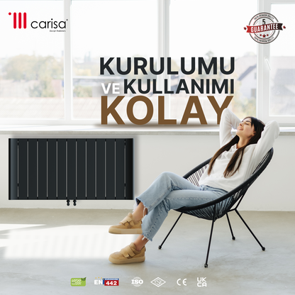 Carisa Burano Yatay Alüminyum Radyatör Modern Tasarım Antrasit
