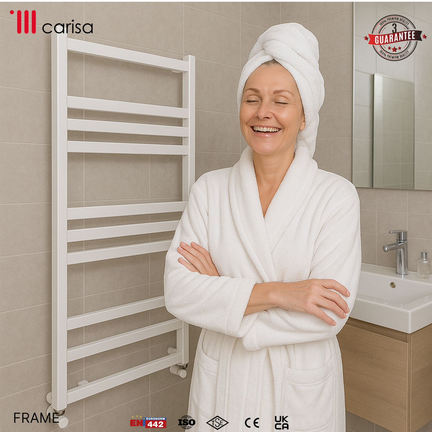 Carisa Frame Alüminyum Havlupan Modern Tasarım Beyaz