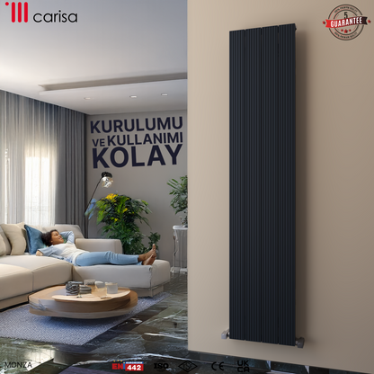 Carisa Monza Dikey Alüminyum Radyatör Modern Tasarım Antrasit
