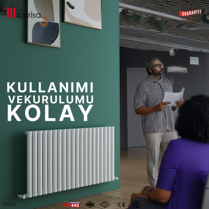 Carisa Tallis Yatay Alüminyum Radyatör Modern Tasarım Beyaz
