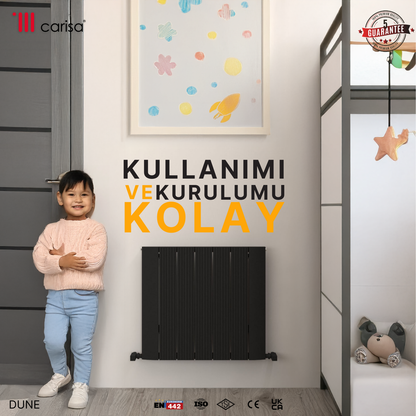 Carisa Dune Alüminyum Radyatör Siyah Standart Bağlantı
