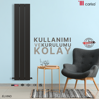 Carisa Elvino Alüminyum Radyatör Antrasit Standart Bağlantı
