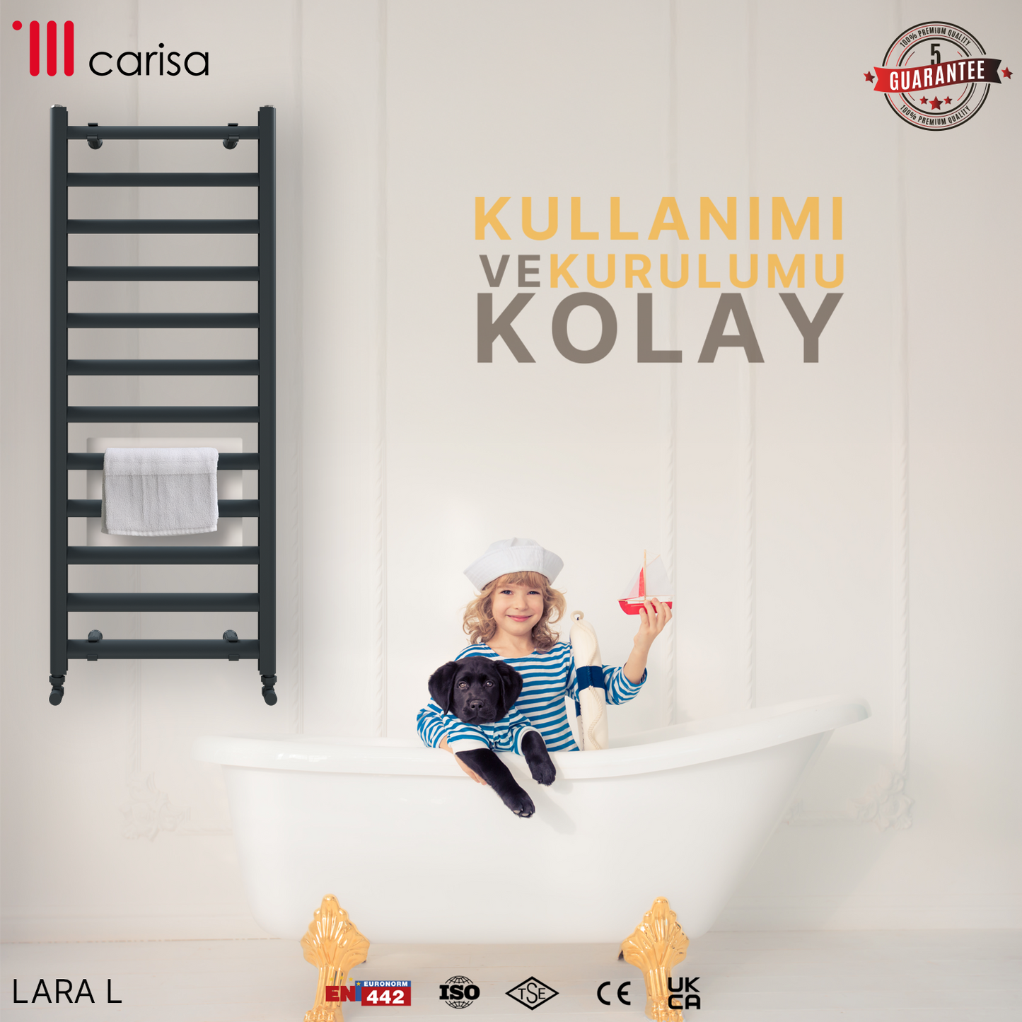 Carisa Lara L Alüminyum Havlupan Modern Tasarım Antrasit