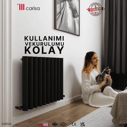 Carisa Odessa Yatay Alüminyum Radyatör Modern Tasarım Antrasit