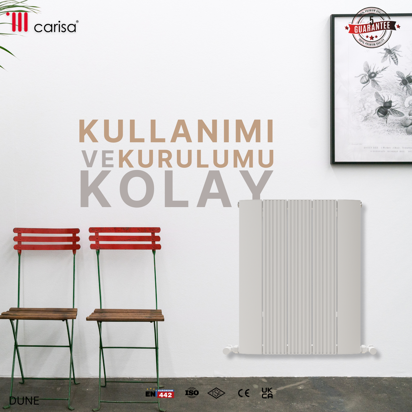Carisa Dune Alüminyum Radyatör Beyaz Standart Bağlantı