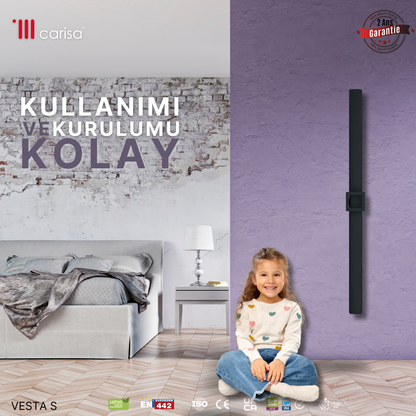 Carisa Vesta Single Elektrikli Havlupan Modern Tasarım Antrasit