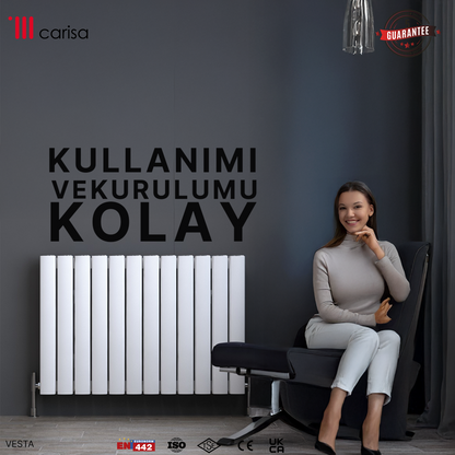 Carisa Vesta Alüminyum Radyatör Beyaz Standart Bağlantı