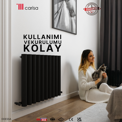 Carisa Odessa Yatay Alüminyum Radyatör Modern Tasarım Antrasit