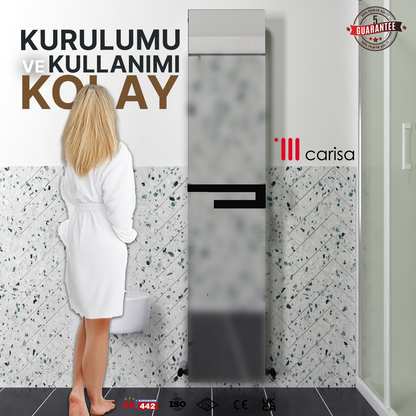 Carisa Elvino Bath Mirror Alüminyum Havlupan Modern Tasarım Siyah