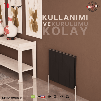Carisa Nemo Yatay Alüminyum Radyatör Modern Tasarım Antrasit