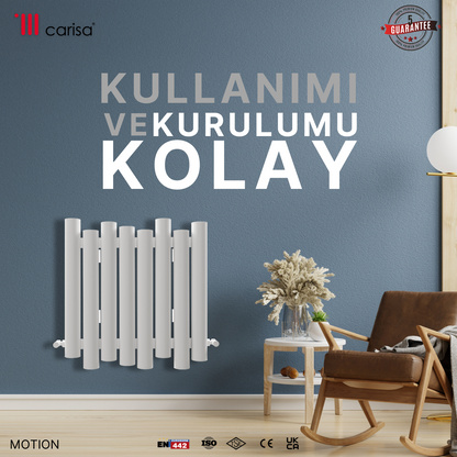 Carisa Motion Yatay Alüminyum Radyatör Modern Tasarım Beyaz