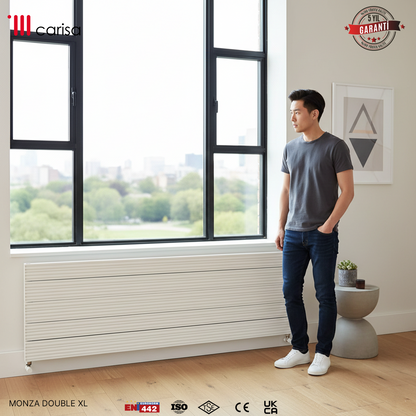 Carisa Monza Double Xl Yatay Alüminyum Radyatör Modern Tasarım Beyaz