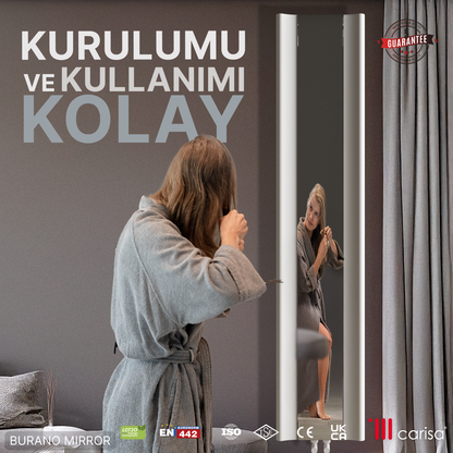 Carisa Burano Mirror Dikey Alüminyum Radyatör Modern Tasarım Beyaz