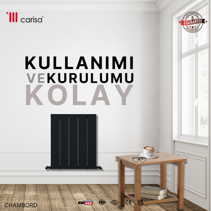 Carisa Chambord Yatay Alüminyum Radyatör Modern Tasarım Siyah