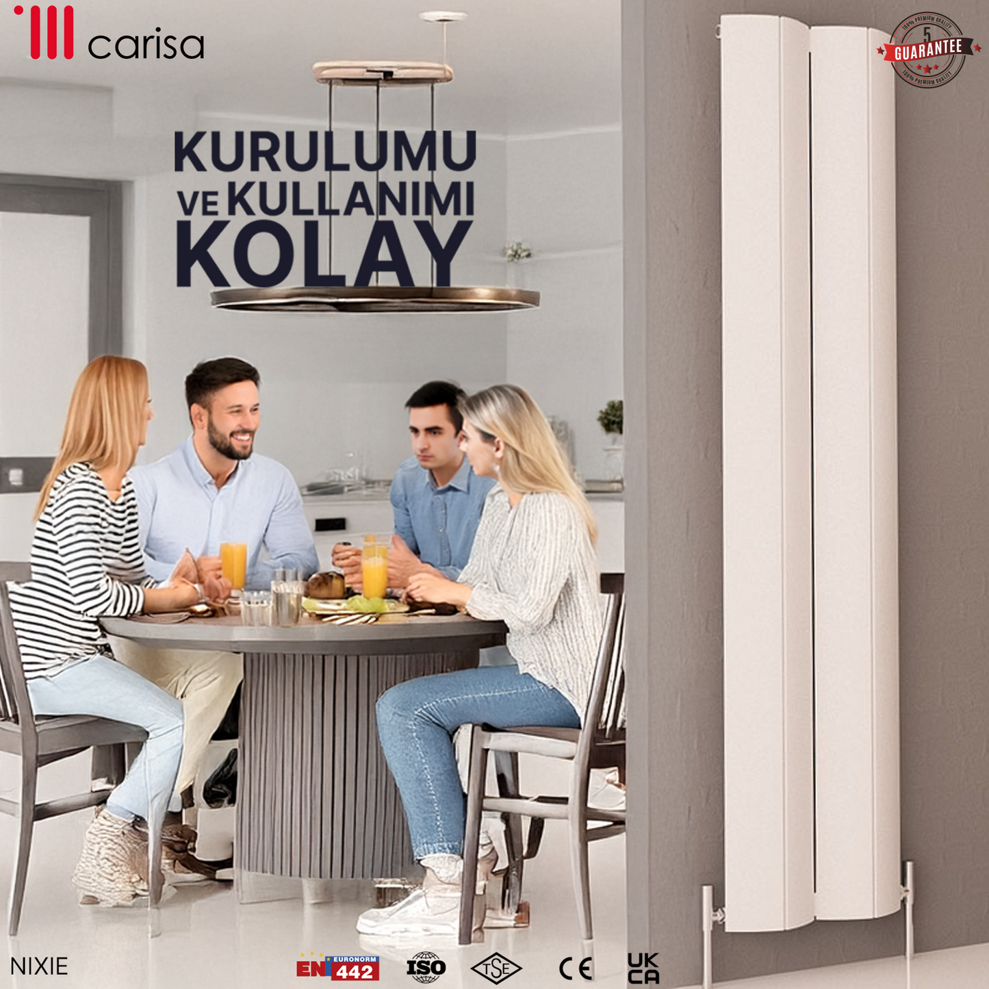 Carisa Nixie Alüminyum Radyatör Beyaz Standart Bağlantı