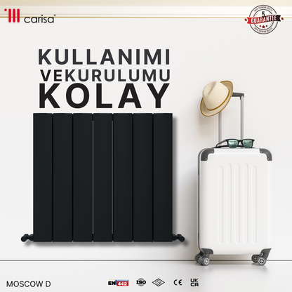 Carisa Moscow D Yatay Alüminyum Radyatör Modern Tasarım Antrasit