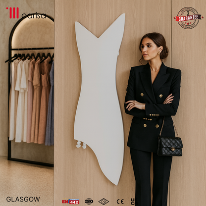 Carisa Glasgow Dikey İnce Tasarım Çelik Radyatör Modern Tasarım Beyaz