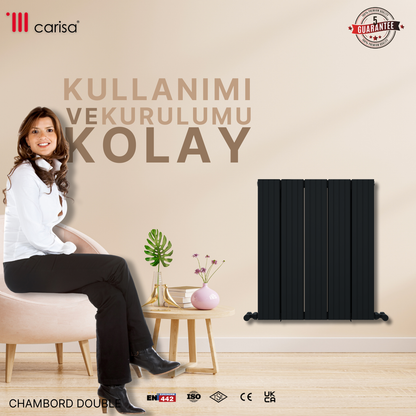 Carisa Chambord Double Yatay Alüminyum Radyatör Modern Tasarım Antrasit