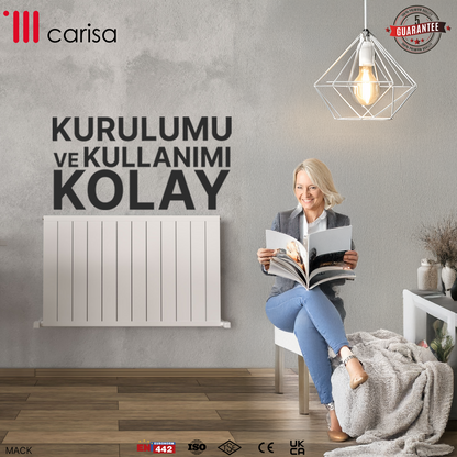 Carisa Mack Yatay Alüminyum Radyatör Modern Tasarım Beyaz